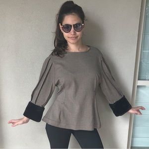 Zara Top with Faux Fur Cuffs